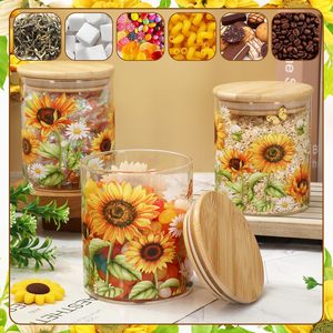 Custom Food Storage Container Set Organizer Pantry Spice Kitchen Storage Containers Glass <b>Jars</b> With Decal Logo - Product Image 5