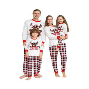 Conjunto de Pijamas de Natal de Luxo para Família, Manga Longa, Calças Compridas, Mistura de Spandex/Algodão, Térmico - Product Image 4