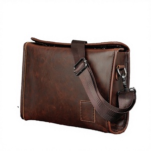 Sacs à bandoulière et sacs messager vintage pour hommes en PU Crazy Horse à double fermeture, de haute qualité, durables et imperméables - Product Image 1