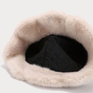 Fluffy Fuzzy Warm Bucket <b>Hat</b> Winter Women Faux Fur Bucket <b>Hat</b> - Product Image 6