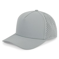 Gorra de Camionero Impermeable de 5 Paneles con Logo Personalizado Estilo Snapback Hydro de Perfil Alto con Orificios Cortados a Láser de Moda