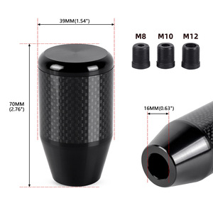 Car Gear <b>Knob</b> Aluminum Alloy Carbon Fiber Black Universal Automatic Transmission <b>Shift</b> Lever Head - Product Image 2
