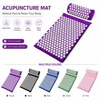 Oreiller de massage personnalisé OEM pour points d'acupuncture, soulageant les douleurs au cou et au dos, tapis d'acupuncture de yoga avec oreiller, sac de transport inclus