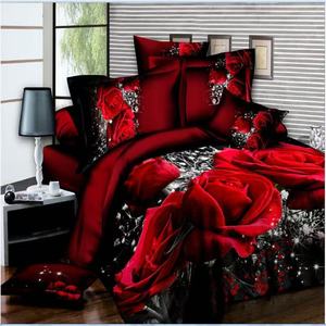 Ensemble de housse de <span class=keywords><strong>couette</strong></span> imprimé en 3D à prix avantageux, roses bleues et papillons, 3 pièces, taies d'oreiller, 100% polyester, 300 fils, toutes saisons - Product Image 4