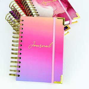 A5 cuộn dây đôi xoắn ốc máy tính xách tay với đầy màu sắc tùy chỉnh in bìa giấy ràng buộc bán buôn notepad - Product Image 3