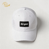 Casquette Trucker 6 Panneaux en Maille Respirante 4U Gear, Réglable, Unisexe Adulte, pour Voyage et Loisirs en Extérieur, Quatre Saisons, Logo Blanc sur le Devant