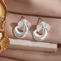 Valentijnscadeau voor vriendin: modieuze sieraden, 18k verguld messing, waterdicht, vintage, bolle hartvormige oorringen