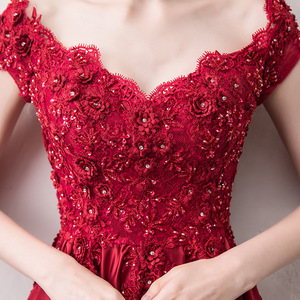 Off The Shoulder Burgundy Toast <b>Dress</b> Empire Waist <b>A</b> <b>Line</b> Evening Gown For Weddings Engagements Banquets - Product Image 4