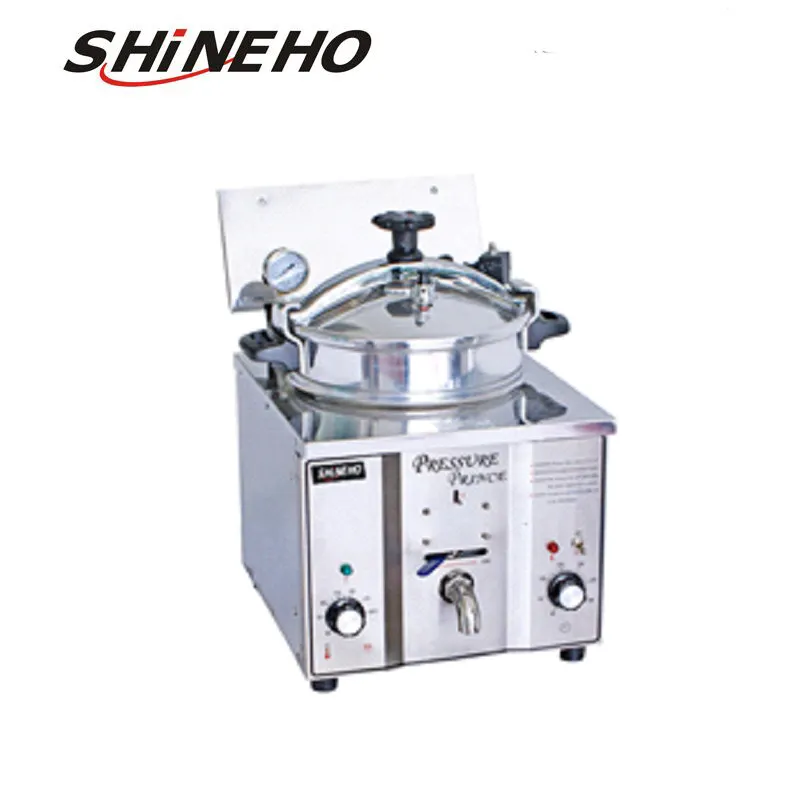 Shineho Industrie à bas prix Usine automatisée à bon prix Mini friteuse à pression profonde de 16l avec comptoir Friteuse à poulet