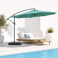 Parasol banane autoportant de 3 m avec 8 baleines en acier pour terrasse, balcon et jardin