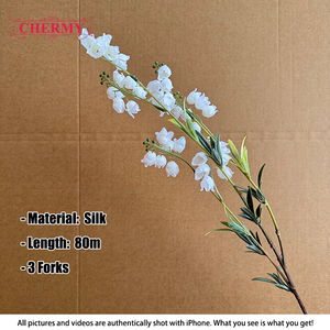 Lillà artificiale DC220 a stelo singolo, <span class=keywords><strong>campanula</strong></span> <span class=keywords><strong>bianca</strong></span> in seta per bouquet da sposa e composizioni floreali - Product Image 2