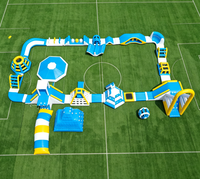 Nouveau parc aquatique gonflable Leap Water Park 39x20m, jeux aquatiques flottants, parcours d'obstacles en eau libre