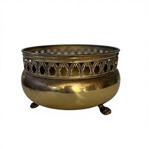 Pot de fleurs rond élégant et durable en métal pour centre de table de salle à manger, collection d'accessoires de luxe pour la maison et le jardin - Product Image 1