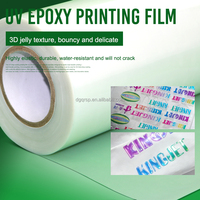 Film Cetak UV Epoxy 3D Tekstur Jelly DTF Film Transfer Panas untuk Logo Pakaian Kaos Elastis Tinggi Tahan Lama Tahan Air