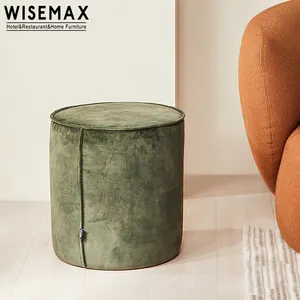 WISEMAX FURNITURE Hot selling pouf fabric velours pouffe ottoman for the living room bedroom dressing room