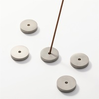 Porte-encens minimaliste MAXERY en laiton massif, mini brûleur rond pour bâtonnets d'encens, base en métal doré champagne moderne pour le yoga