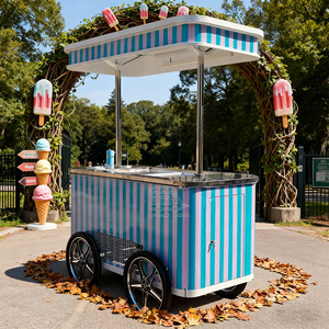 Carrito expositor móvil para helados y gelatos, congelador, carrito de comida, carrito de flores para exterior, carrito de mano - Product Image 5