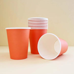 Vaso de Papel de Pared Simple de 8oz Personalizado con Logotipo Impreso, Biodegradable y Desechable para Café, Té y Bebidas Frías - Product Image 1