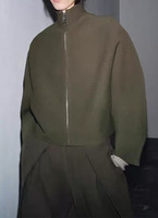 SHENZHU Vêtements pour femmes Hiver 2025 Nouvelle Collection Cardigan en maille à col montant zippé à manches longues, simple et polyvalent 0014116