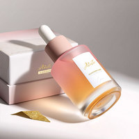 Flacon compte-gouttes en verre borosilicate rose orangé dépoli à épaule plate de 30 ml, 50 ml, 100 ml, 120 ml pour huile cosmétique et sérum