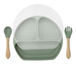Juego de platos de silicona irrompibles para niños, diseño de cara sonriente, base de succión, vajilla de entrenamiento para niños pequeños - Product Image 2