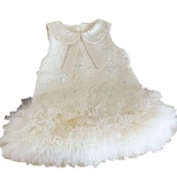 Robe de Soirée Blanche Tendance pour Filles de 2 à 10 Ans, Style Princesse, avec Nœud Décoratif – Collection Été de la Marque Boutique Halter Kids