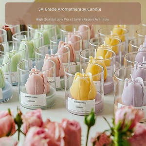 Velas Aromáticas de Lujo con Forma Floral para el Día de la Madre, Velas de Cera de Soya en Frascos de Vidrio para Regalos y Aromatización del Hogar - Product Image 3