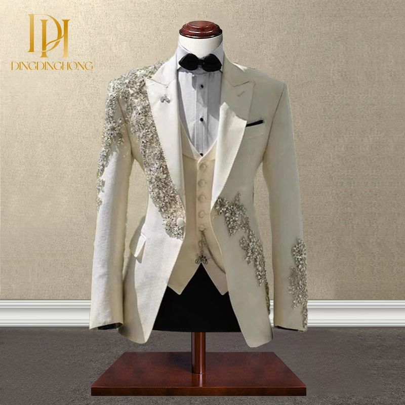 Best Silver Wedding Men Suits Formal Stylish Fashion