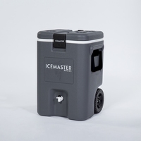 Glacière isotherme 25L avec poignée télescopique et roues, étanche, qualité alimentaire, pour boissons, bière, fêtes, barbecues, camping