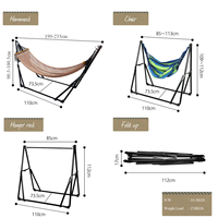 Hamac pliant 3 voies de haute qualité, hamac extérieur et intérieur avec support avec sac de transport Portable pour jardin et plage