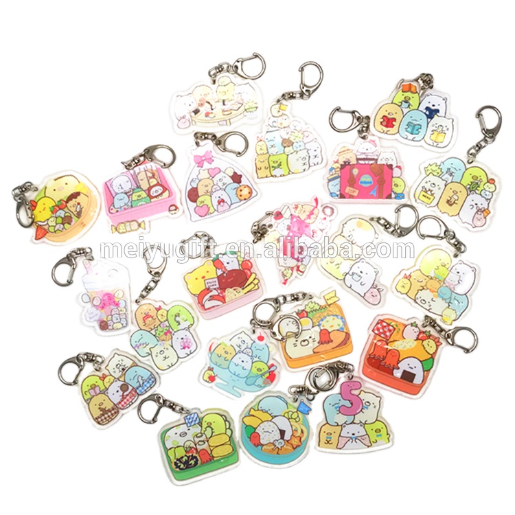 Wholesale Cute cartoon Corner Creature Double-sided Corner Animal Acrylic Keychain Pendant for bag charm