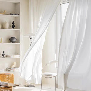 Modern Chiffon Tulle <strong>Curtains</strong> Soft White <strong>Thick</strong> Sheer Fabric for Living Room Decoration Woven <strong>Voile</strong> with Dyed Pattern - Product Image 4