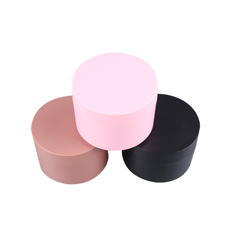Spot Sale Silver Edge Pink PP Plastic Cosmetic Container Double Wall Jar