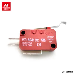 Taiwan Marke hochpräziser VT16041C2 Mikroschalter 16A 250V Wechselstrom langer Metallfederteil gebogener Haken