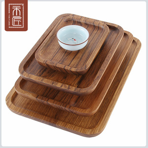 Juego de bandejas rectangulares de madera estilo japonés para servir té, café y aperitivos en hoteles, restaurantes y uso doméstico. - Product Image 1