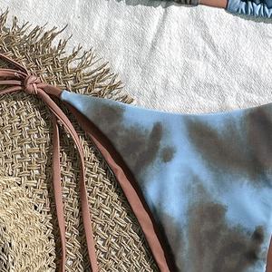 Traje de Baño Bikini de Alta Calidad, Nuevo Modelo 2026, Estampado de Leopardo, Color Sólido, Sexy, con Abertura, Triangular, para Mujer - Product Image 4