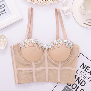 Top Corto sin Tirantes Tks Popular, Corsé Sexy con Adornos, Bordado <span class=keywords><strong>3D</strong></span>, Diseño Transpirable de Punto - Product Image 4
