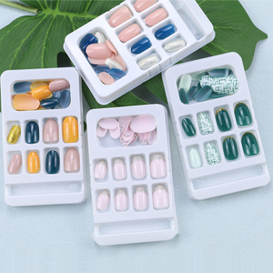 VV <span class=keywords><strong>Mei</strong></span> Jia Er ปลายเล็บปลอมสำหรับตกแต่ง,ปลายเล็บมันวาว24ชิ้นสีพื้นแบบปรับแต่งเองได้ - Product Image 4