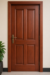 Puerta de Madera de Caoba Sólida, Estilo Lujoso, Acabado Natural, Superficie Lisa, Construcción Duradera, Tamaño Personalizado para Uso en Hogar u Oficina - Product Image 4