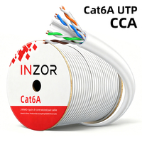 Câble Ethernet LAN intérieur INZOR 580C Cat 6A UTP CCA 23AWG, paire torsadée, POE, CCTV, Gigabit, caméra IP, câble réseau CAT6