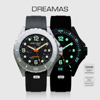 Montre de plongée en titane pour homme, résistance à l'eau 500M, luminescence bleue suisse BGW9, cadran en fibre de carbone, bracelet en fluororubber