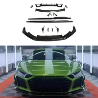 Kit carrosserie complet de haute qualité pour Audi R8, style GT CAP amélioré, en fibre de carbone polie, avec lèvres avant/arrière et jupes latérales en forme de bec de canard.