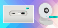 Lampe de nuit LED chaude rechargeable par USB PDLUX PD-PIR2034-B/P, lumière intelligente à détecteur de mouvement PIR, éclairage intérieur pour chambre à coucher