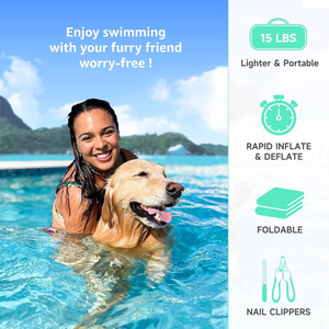 Rampa de agua inflable grande para perros, rampa flotante, segura y fácil, admite perros de hasta 210 libras, adecuada para muelle de piscina y Lago - Product Image 6