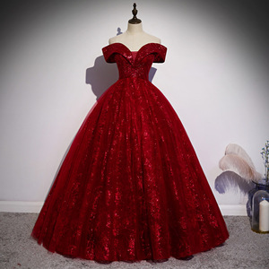 strapless open back dress Sparkly Long Wine Red Wedding-Guest Dress with Cape– PromGirl main image 0