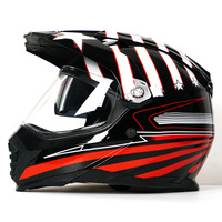 ECE Casque intégral à double lentille Dirt Bike Off Road ATV Casque léger de motocross Casques de moto approuvés par le DOT