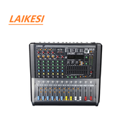 LAIEKSI Table de mixage audio en métal MK-AG 8 canaux (4 mono + 2 stéréo) USB 24 DSP avec alimentation fantôme réglable et effets sonores multiples pour DJ