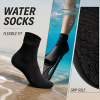 Chaussettes d'eau en néoprène avec sangle de cheville réglable, protection antidérapante pour les pieds, pour la plongée en apnée, le surf, la plongée, les activités aquatiques