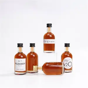Meetmosse — bouteilles en verre avec couvercle en aluminium pour Whisky, Vodka, 20ml, 25ml, 50ml