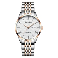 Montre automatique Guanqin GJ16183-HD en acier inoxydable, étanche, avec phases de lune et cadran ajouré, pour loisirs